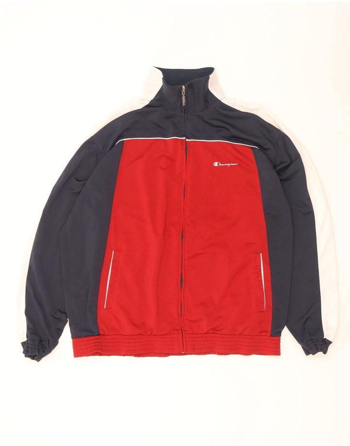 Giacca da tuta da uomo Champion XL Poliestere color block rosso