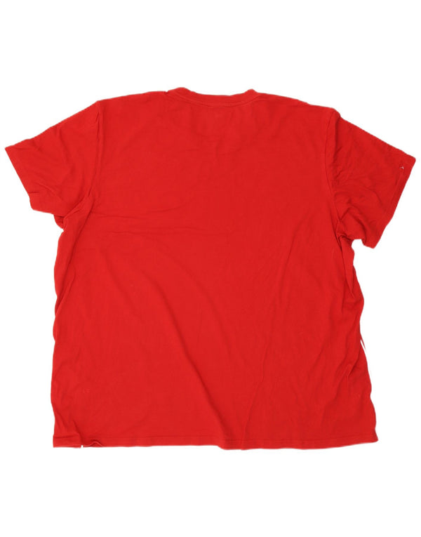 Adidas Herre T-Shirt Top 3XL Rød Bomuld Sports