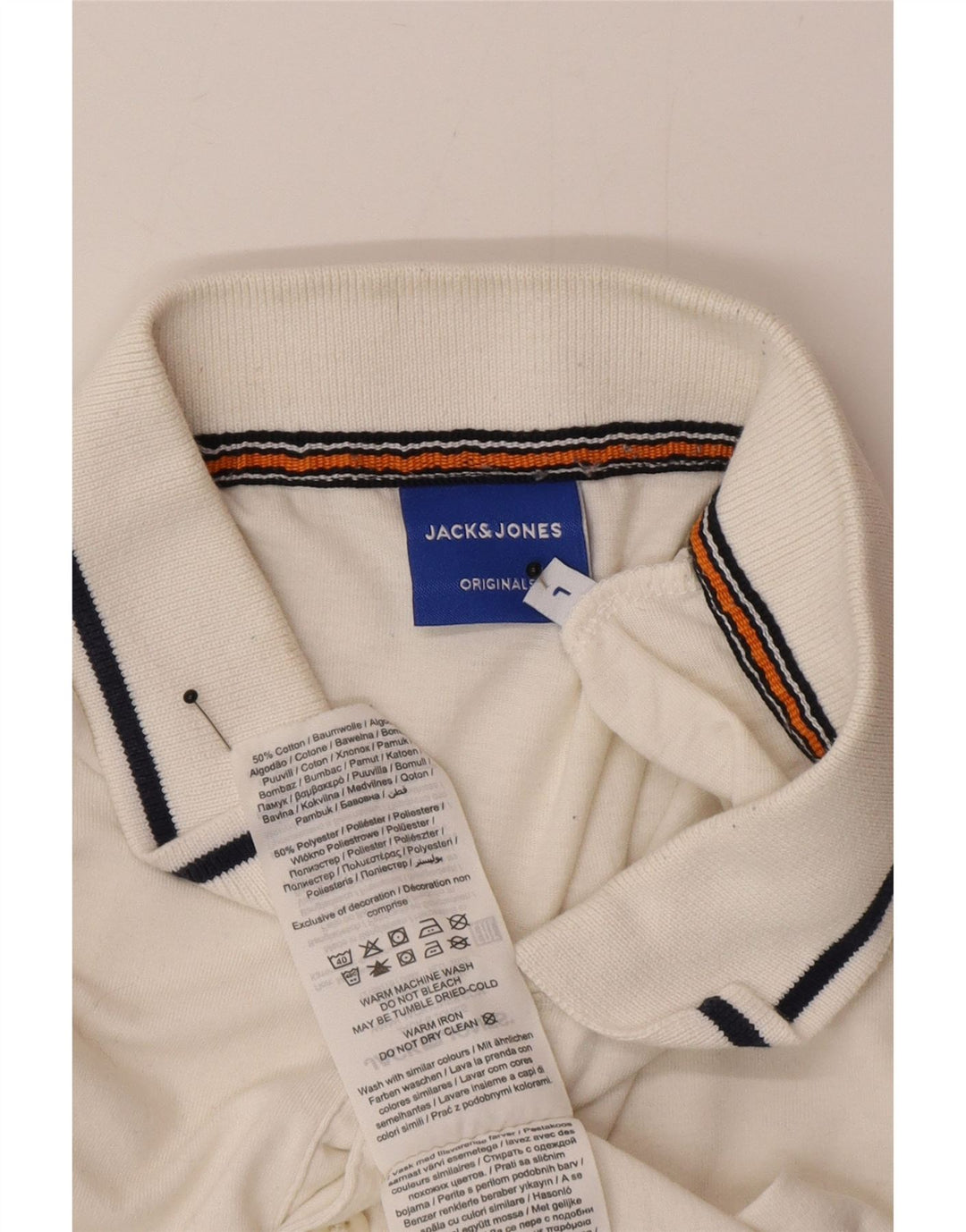 Jack & Jones Herren-Poloshirt, groß, weiße Baumwolle
