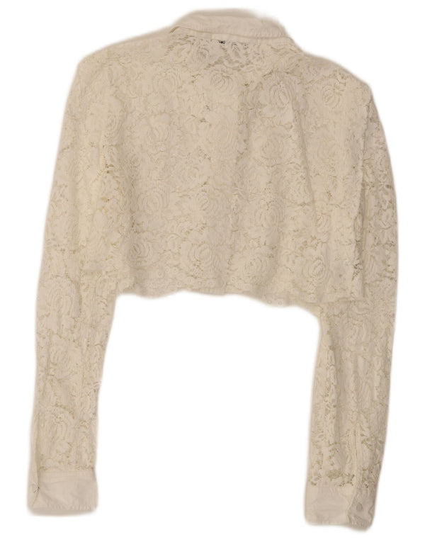 Philosphy Di Lorenzo Serafini Camicia corta da donna Camicetta UK 10 Piccola Bianca