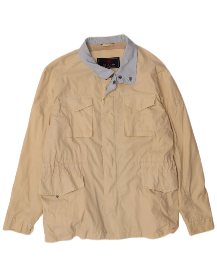 IVY OXFORD Mens Utility Jacket IT 52 XL Beige Polyester
