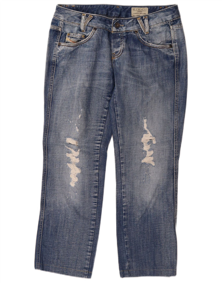 Diesel Damskie Looppy Distressed Straight Jeans W32 L26 Niebieskie bawełniane