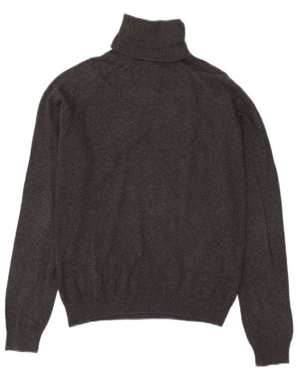 Zara Dame Crop Roll Neck Jumper Sweater UK 12 Medium Grey Bomuld