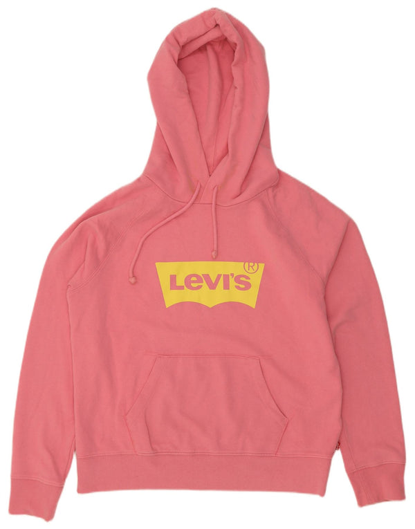 Γυναικείο Levi's Graphic Hoodie Jumper UK 14 Medium Pink Cotton