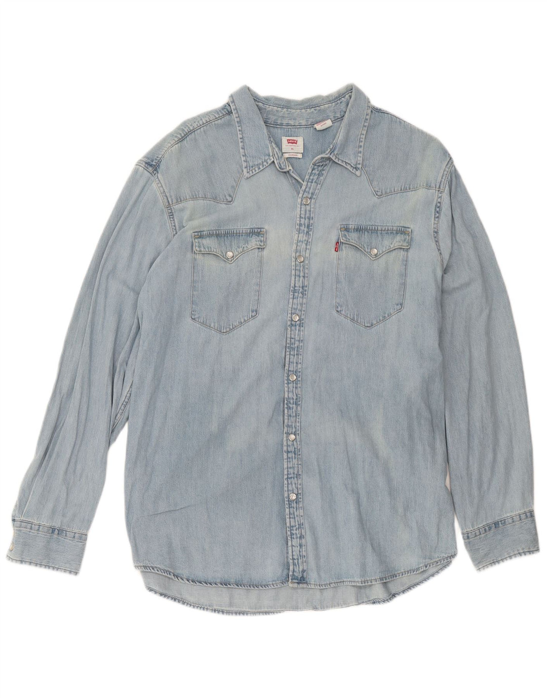 Levi's Mens Tall Denim Shirt XL Blue Cotton
