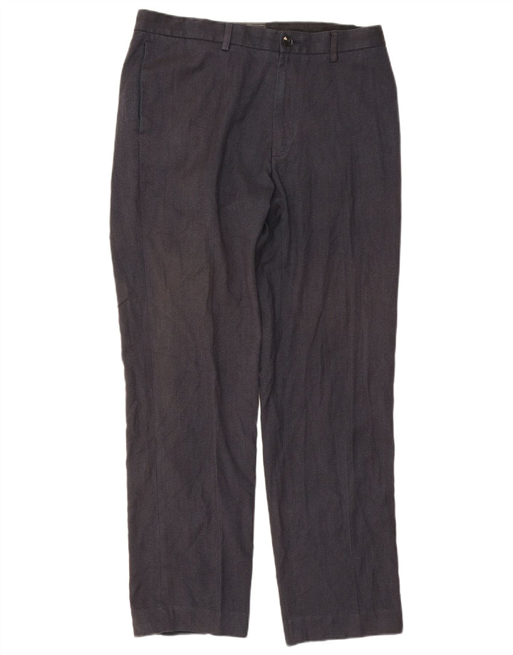 Marks & Spencer Mens Regular Fit Casual Trousers W34 L31 Navy Blue