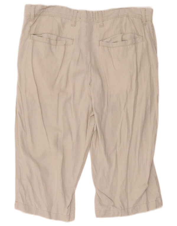 Marks & Spencer Mens Regular Bermuda Shorts W34 Large Beige Linen