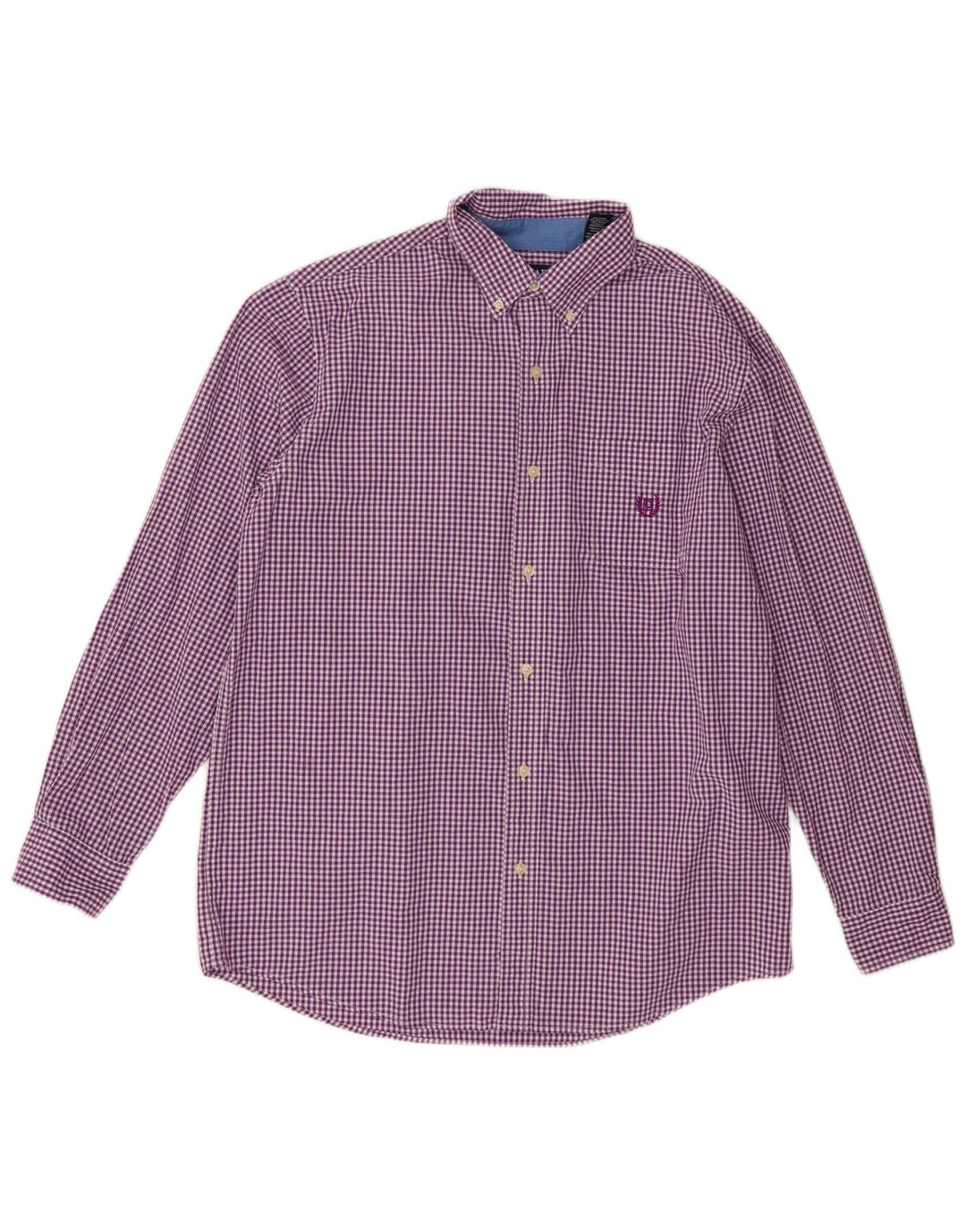 Chaps Chemise Homme Large Vichy Violet Coton