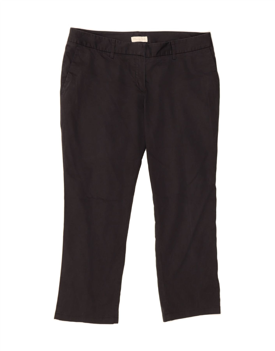MASSIMO DUTTI Womens Crop Casual Trousers W32 L25 Black Cotton Vintage Massimo Dutti and Second-Hand Massimo Dutti from Messina Hembry 