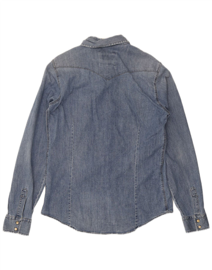 Roy Rogers Herren-Jeanshemd aus mittelblauer Baumwolle