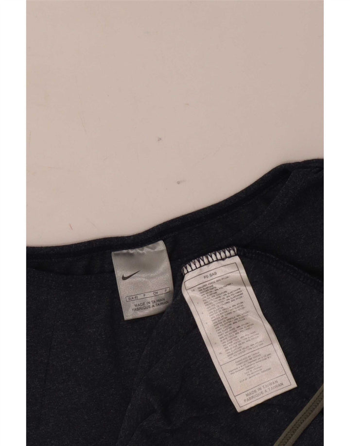 Nike Womens Top Long Sleeve US 4/6 Small Navy Blue Colourblock Nylon
