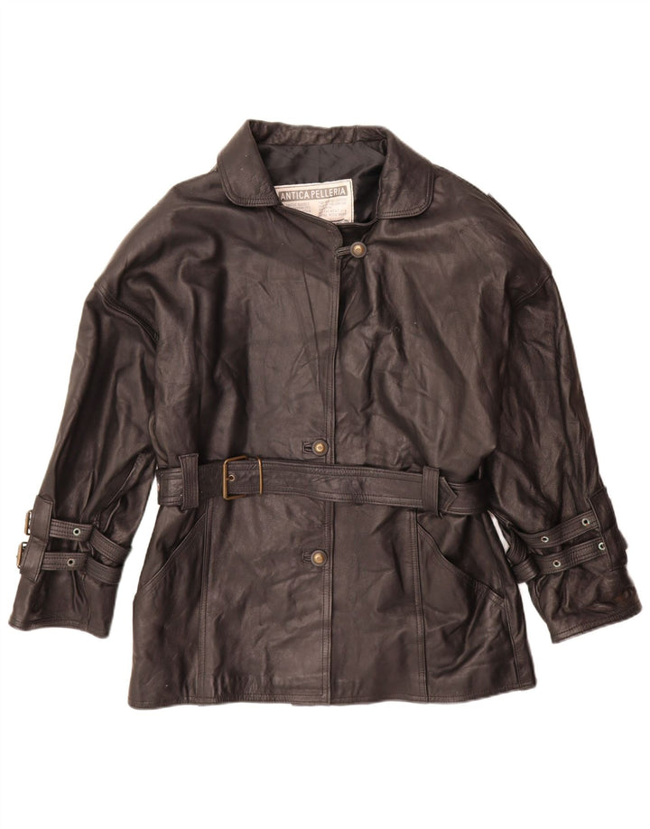 Giacca in pelle da donna Antica Pelleria UK 14 pelle nera media
