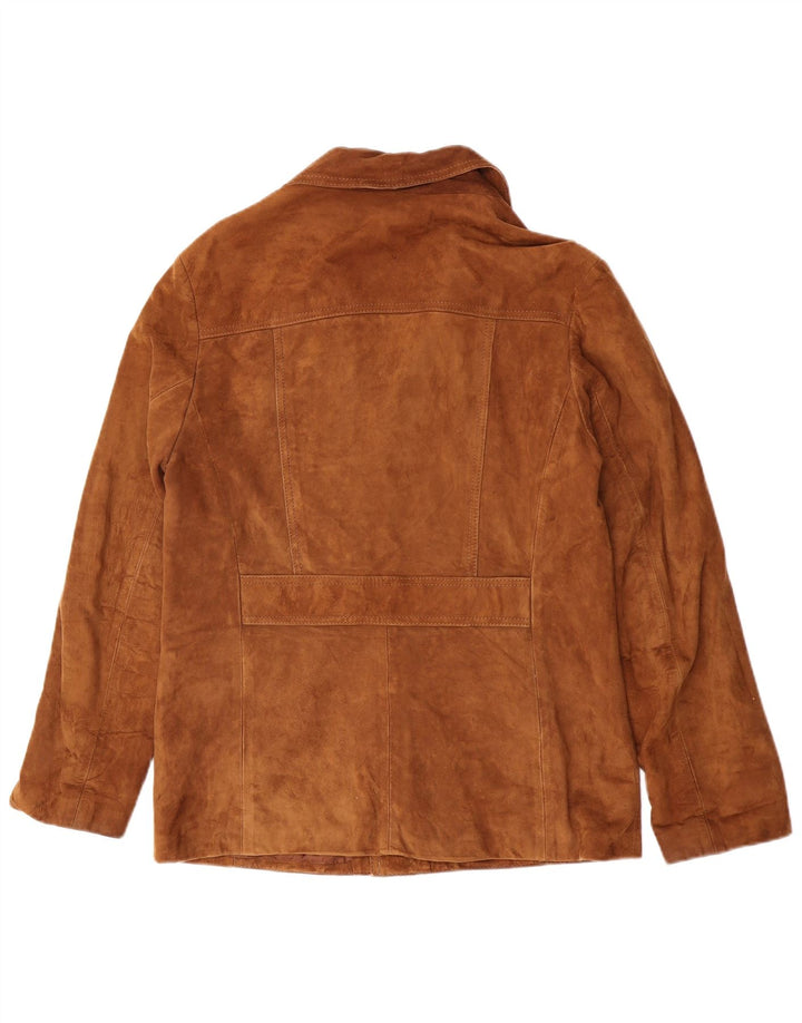 veste en daim homme vintage UK 38 cuir brun moyen