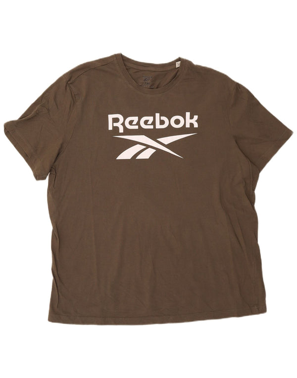 Reebok Herre grafisk T-shirt Top 2XL Khaki Bomuld