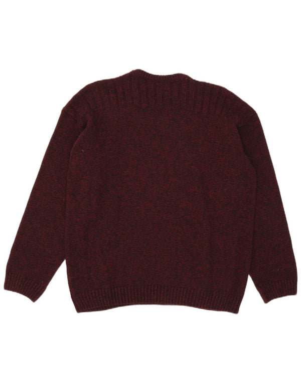 Ανδρικό πουλόβερ Lacoste με λαιμόκοψη, μέγεθος 7 2XL μαλλί μπορντό