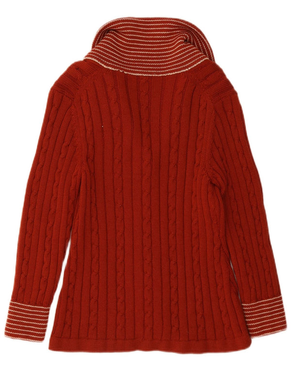 Maglione cardigan da donna vintage UK 10 piccolo a righe rosse