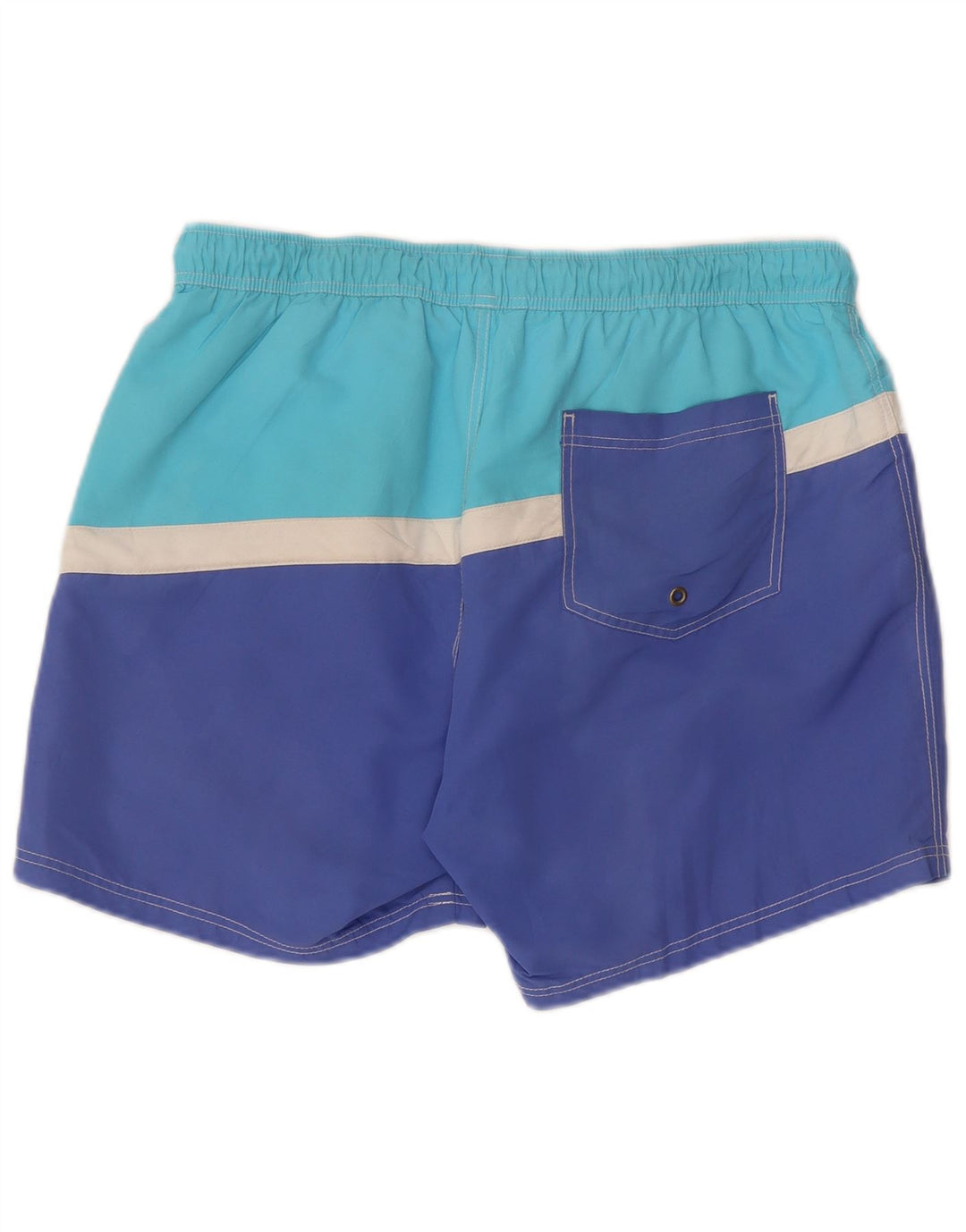 Benetton Mens Graphic Swimming Shorts Large Blue Colourblock