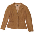 Zara Damen 3-Knopf-Blazer aus Cord, UK 12, mittelbraune Baumwolle