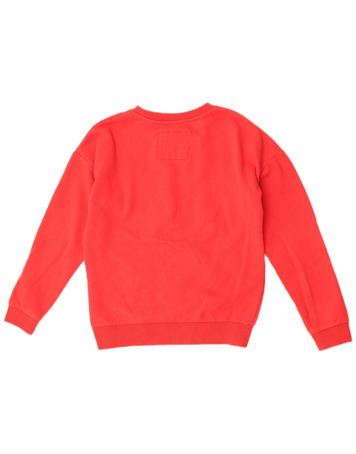 Superdry Womens Graphic Oversized Sweatshirt Jumper UK 10 Small Red Cotton
