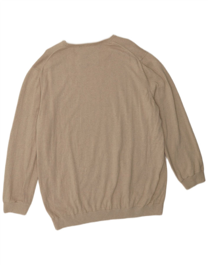 S.OLIVER Suéter masculino com gola redonda 2XL algodão bege