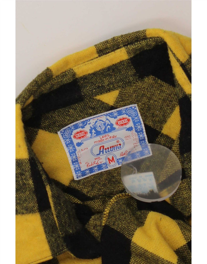Azzurra Herre Flanellskjorte Medium Gul Gingham Wool