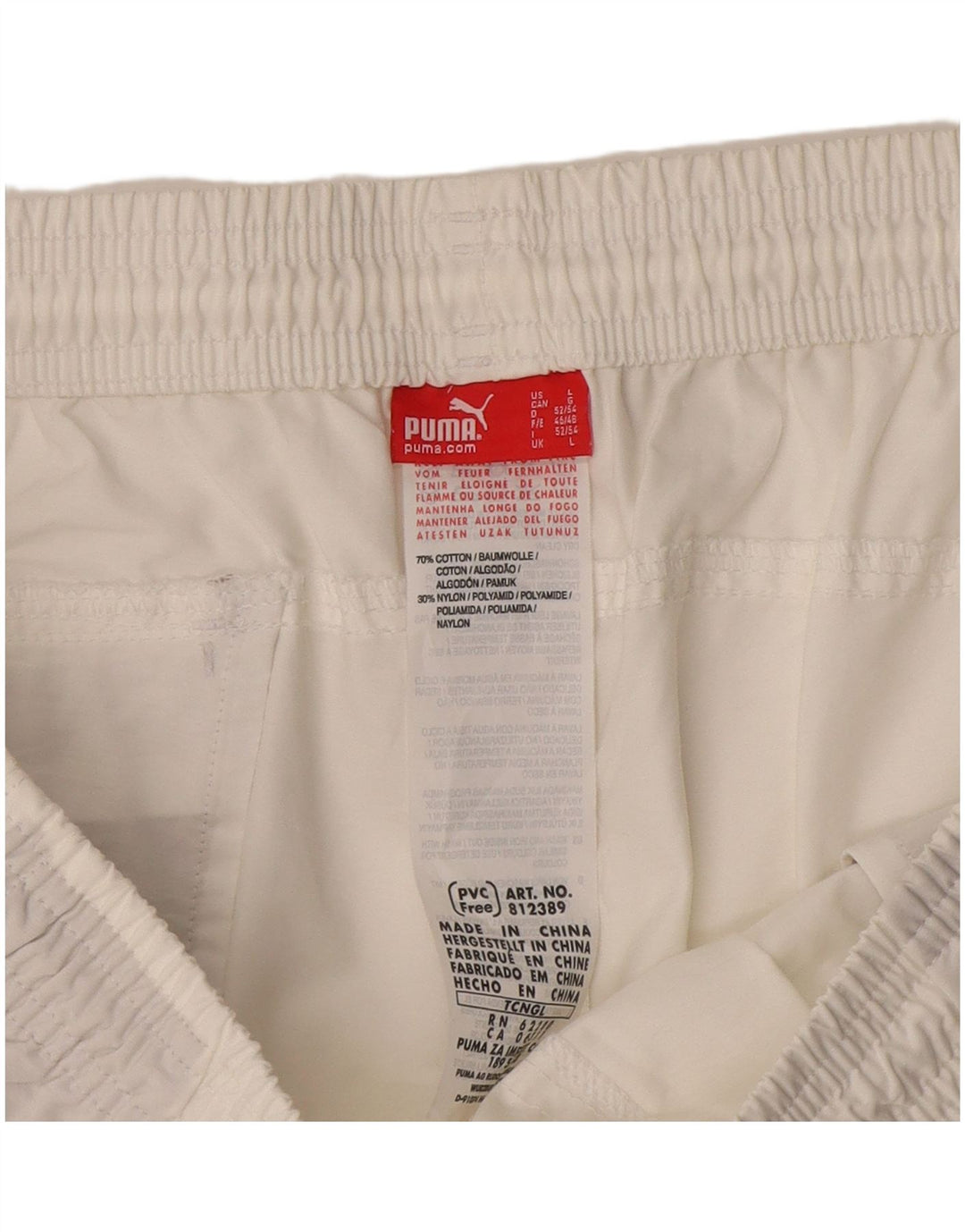 Shorts esportivos masculinos Puma grande algodão branco