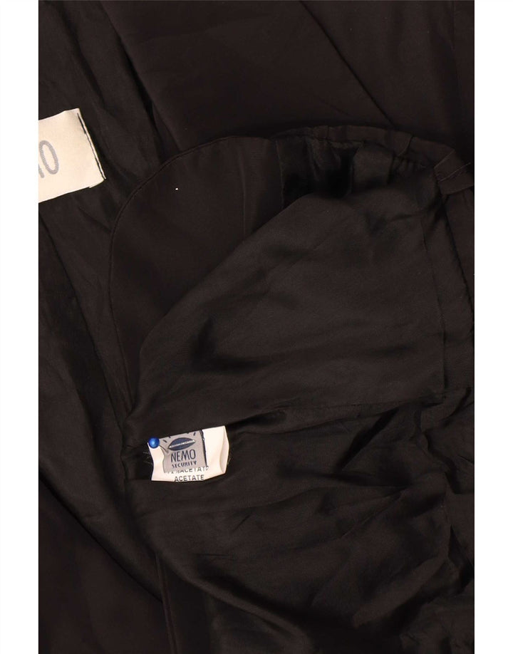 Jachetă Vintage pentru femei Crop 1 Button Blazer IT 42 Medium Black Acetat