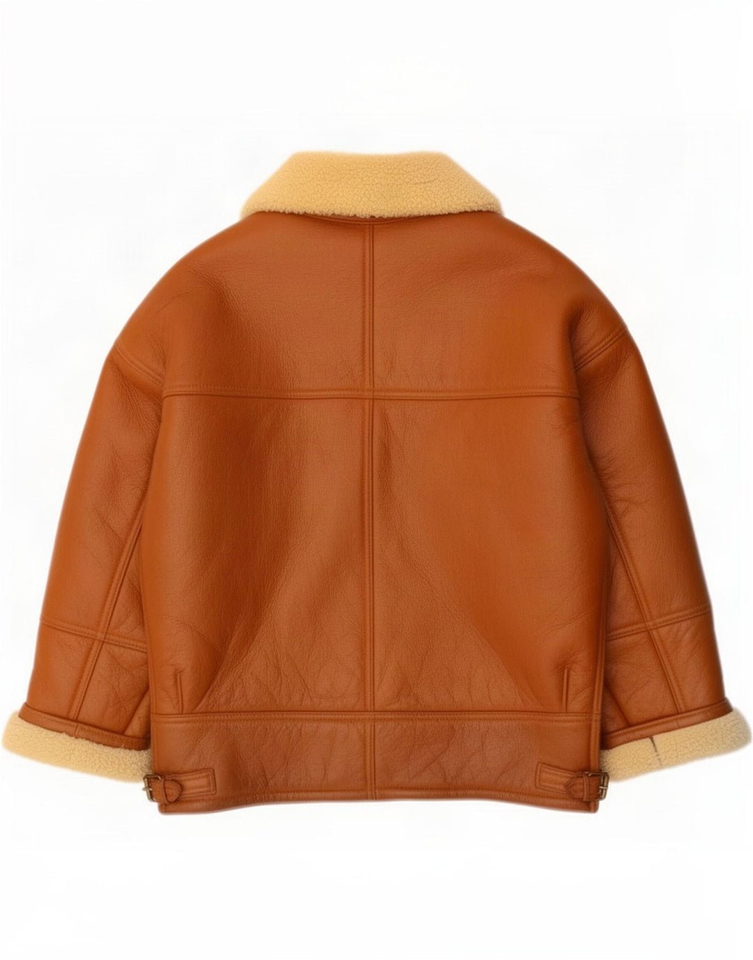 Giacca vintage da uomo in shearling a 3 bottoni IT 48 Colorblock marrone medio