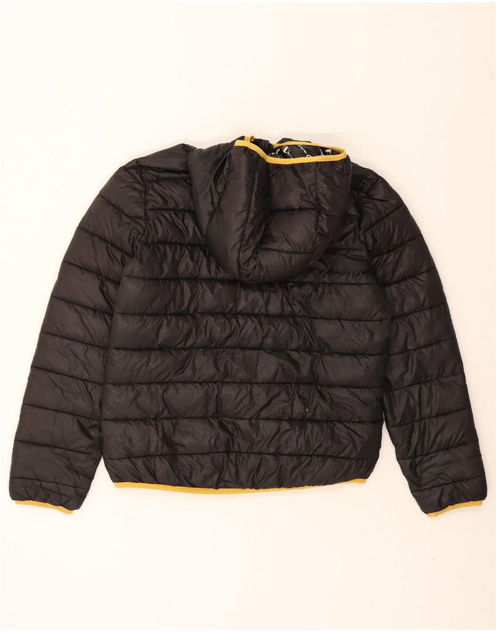 Champion wattierte Jungenjacke mit Kapuze, 15–16 Jahre, 2XL, schwarzes Polyester