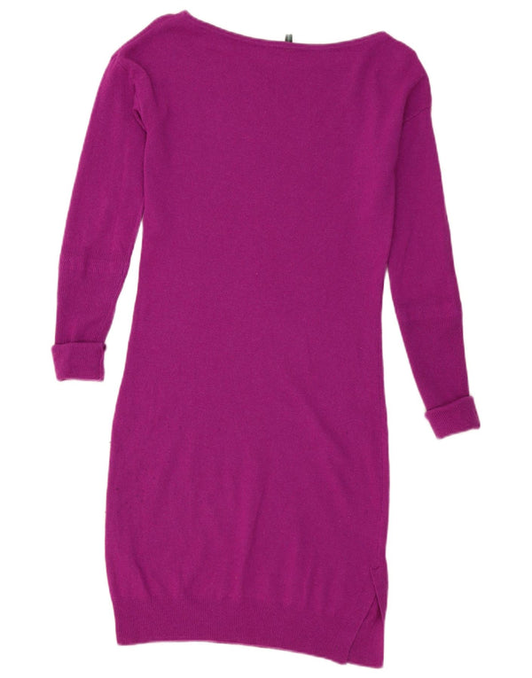 Abito maglione a maniche lunghe da donna Benetton UK 12 Viola medio
