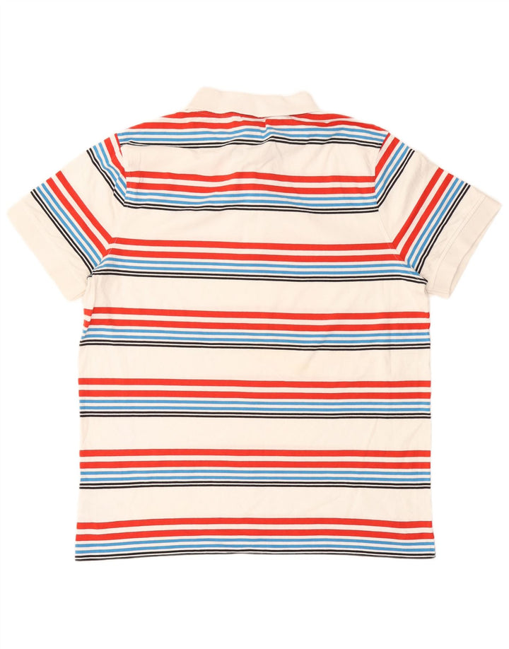 Animal Mens Polo Shirt Large Multicoloured Striped Cotton