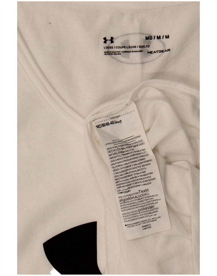 Under Armour Herre Heat Gear Grafisk Vest Top Medium Hvid Bomuld