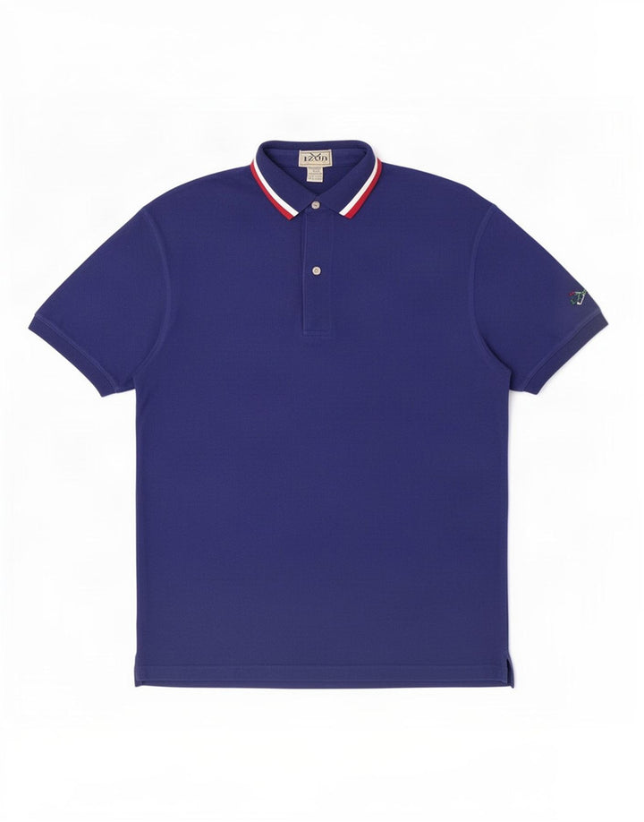 Polo da uomo Izod in cotone a righe blu medio