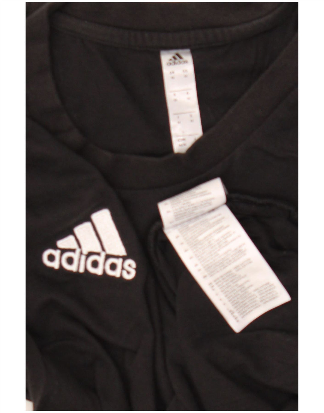 Adidas Herre T-Shirt Top Medium Sort Bomuld