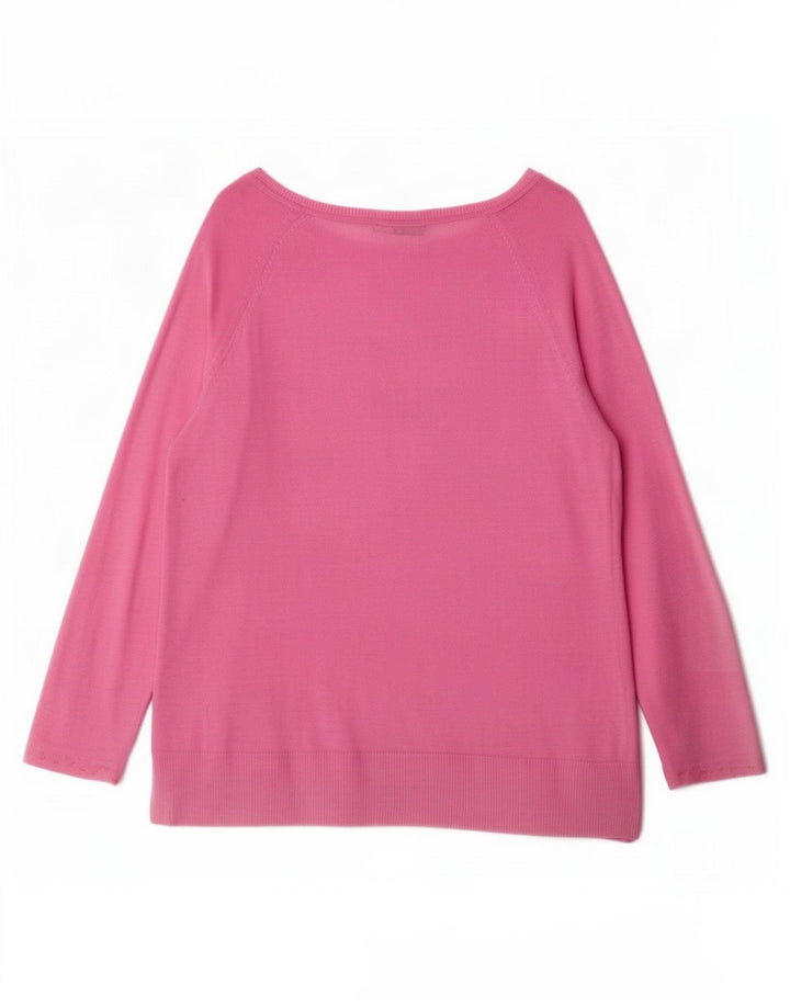 Zara Womens Top 3/4 Sleeve UK 14 Medium Pink