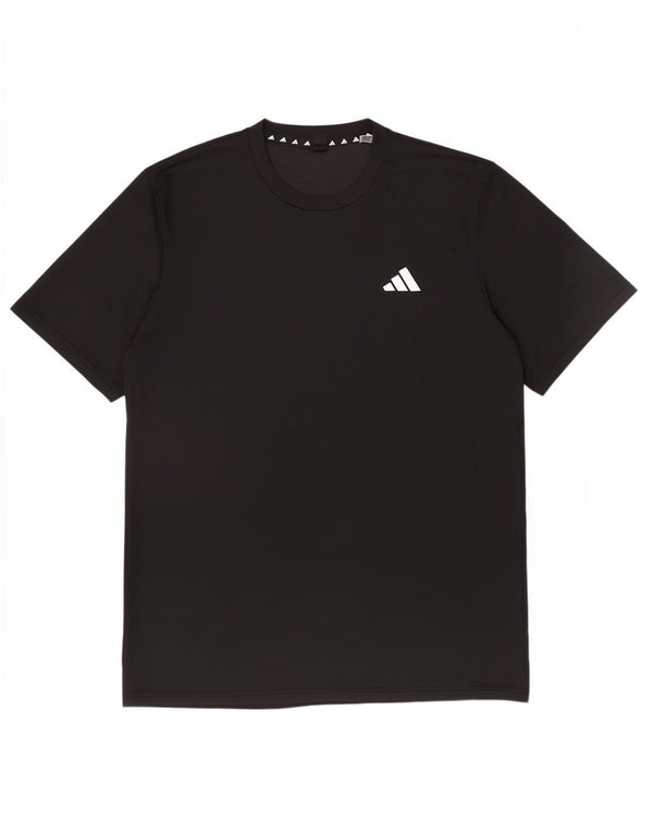 Adidas Mens T-Shirt Top Medium Black Polyester Sports