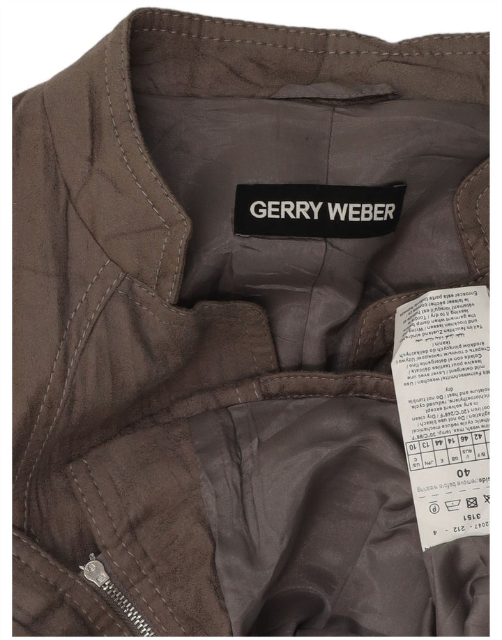 GERRY WEBER Womens Bomber Jacket UK 14 Medium  Grey Acetate