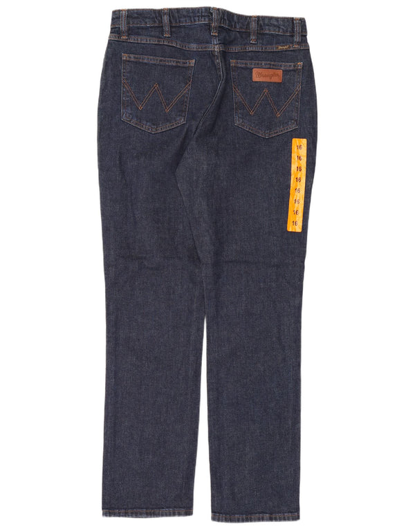 Wrangler Womens High Waist Straight Jeans US 16 XL W32 L32 Navy Blue