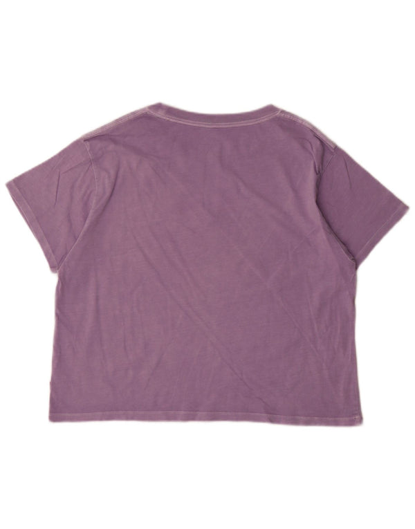 Levi's T-shirt graphique surdimensionné pour femme UK 10 Small Violet Coton