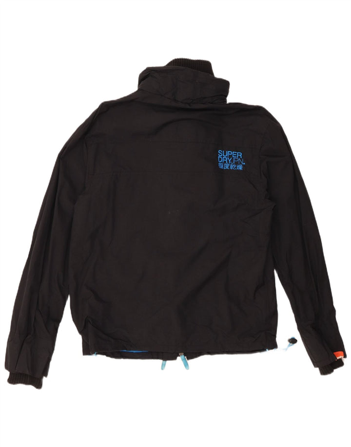 SUPERDRY Mens The Windcheater Rain Jacket UK 40 Large Black Nylon