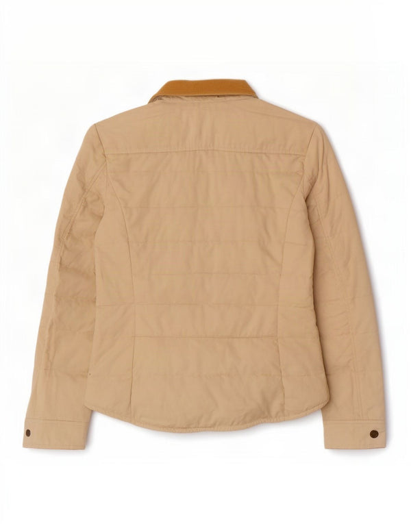 Massimo Dutti Womens Padded Jacket UK 16 Large Beige Cotton