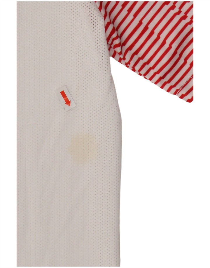 NIKE Mens Dri Fit Graphic T-Shirt Top Small White Striped Polyester