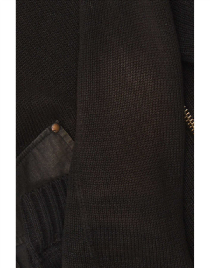Maglione cardigan con zip intera da uomo G-Star in cotone nero medio