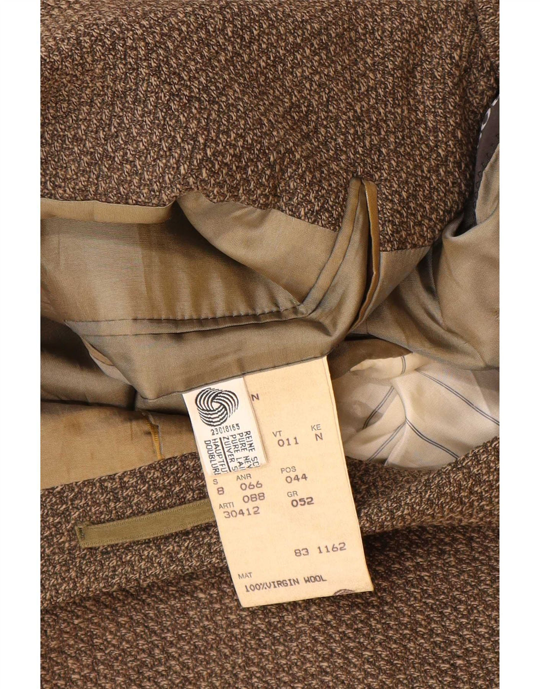 Hugo Boss Mens 3 Button Blazer Jacket EU 52 XL Brown Virgin Wool