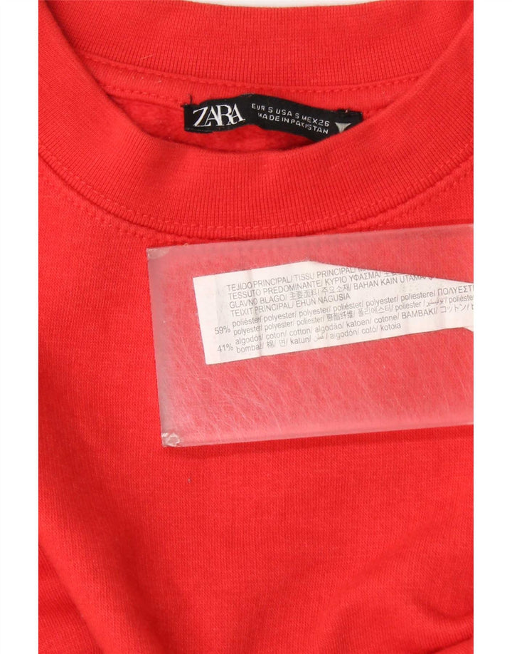 Damski sweter oversize Zara UK 10, mały, czerwony poliester