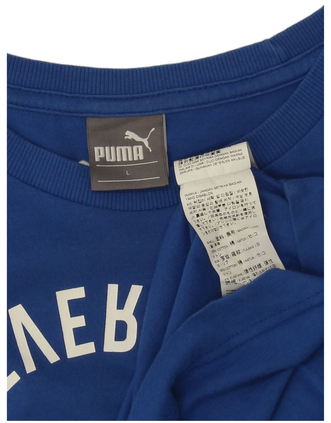 Puma Mens Graphic T-Shirt Top Large Blue Cotton
