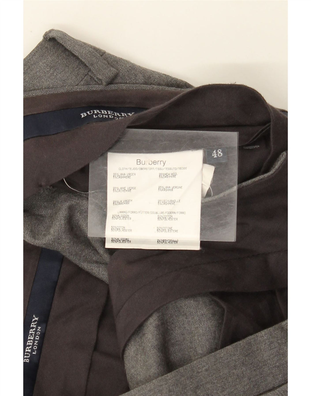 Burberry Mens Pegged Suit Trousers IT 48 Medium W36 L25 Grey Virgin Wool