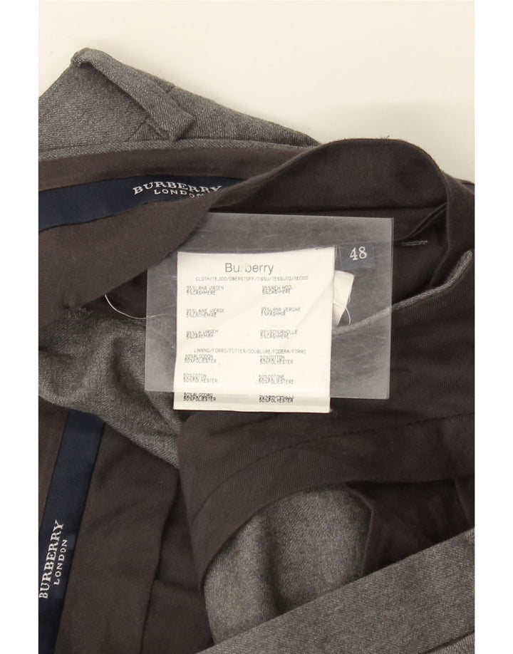 Burberry Mens Pegged Suit Trousers IT 48 Medium W36 L25 Grey Virgin Wool