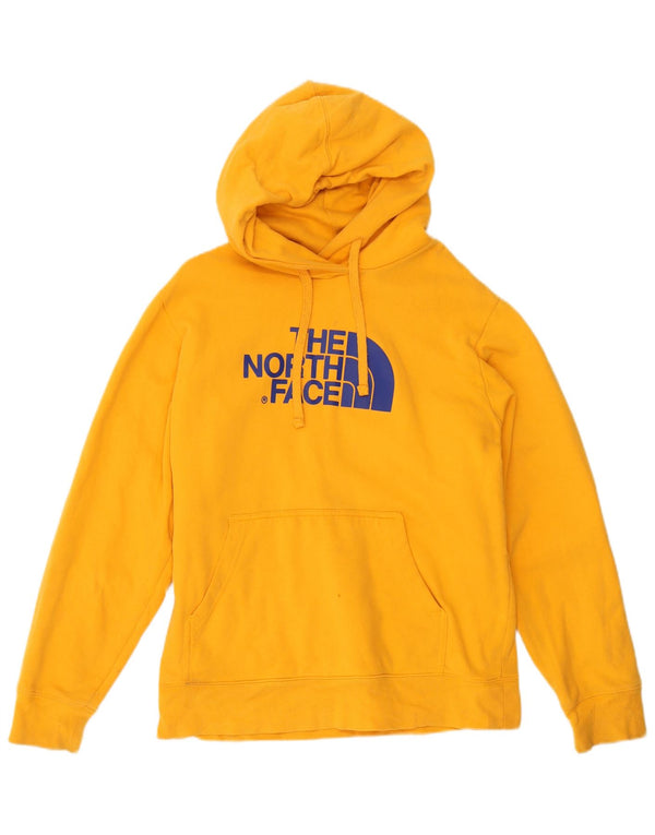 The North Face Mens Graphic Hoodie Jumper Medium Yellow Cotton
