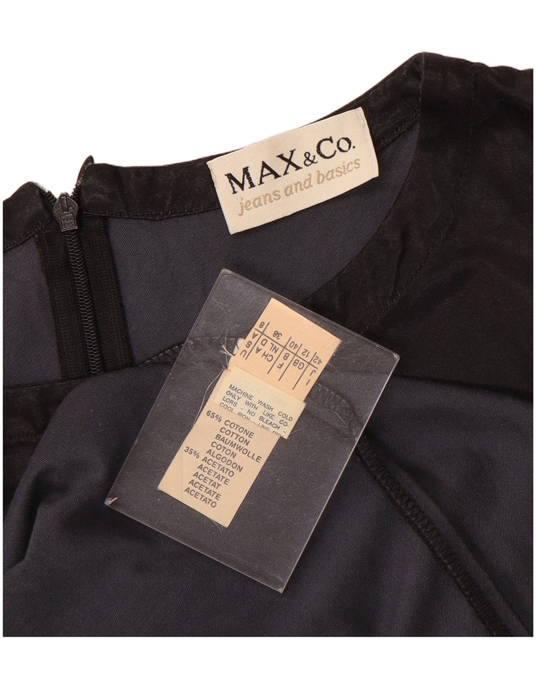 Max & Co. Womens Sleeveless Sheath Dress UK 12 Medium Black Cotton